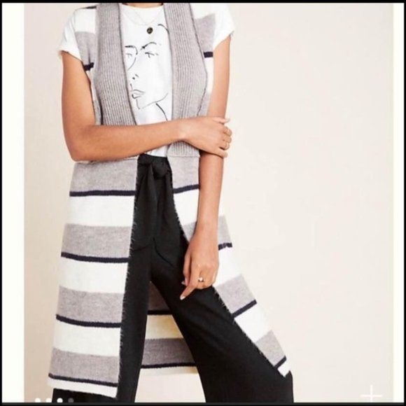 Anthropologie Striped Sweater Vest - Picture 1 of 6